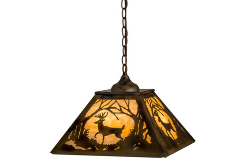 Deer At Dawn Three Light Pendant in Burnished Brass (57|164000)