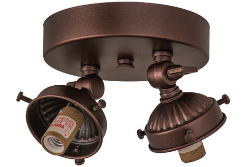 Flushmount Hardware Two Light Flushmount Hardware in Mahogany Bronze (57|162993)