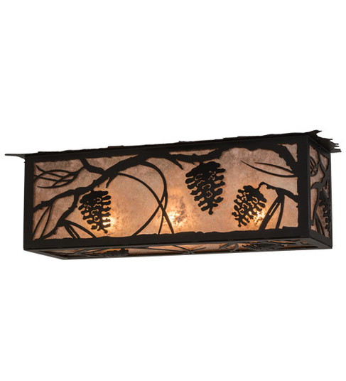 Whispering Pines Three Light Flushmount in Textured Black (57|162344)