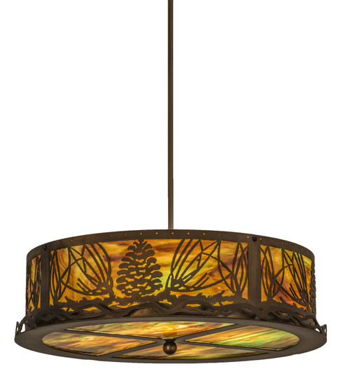 Mountain Pine Four Light Inverted Pendant in Antique Copper (57|162106)