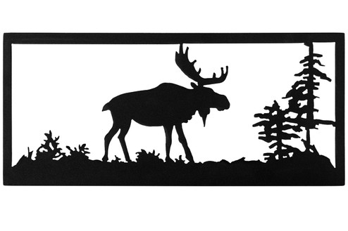 Lone Moose Wall Art in Black Metal (57|162076)