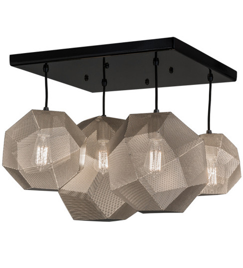 Nidos Four Light Pendant in Mirror Black & Nickel (57|161911)
