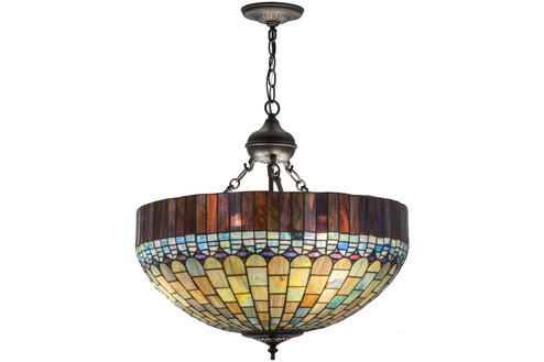 Tiffany Candice Six Light Inverted Pendant in Black Metal (57|161783)