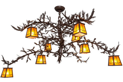Pine Branch Eight Light Chandelier in Cafe-Noir (57|158067)