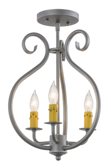 Easton Three Light Flushmount in Pewter Powder Coat (57|156747)