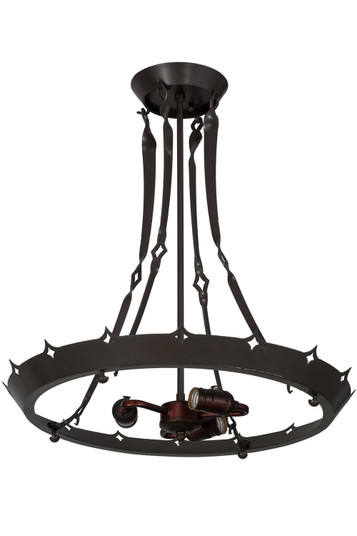 Fleur-De-Lite Three Light Inverted Pendant Hardware in Timeless Bronze (57|156672)