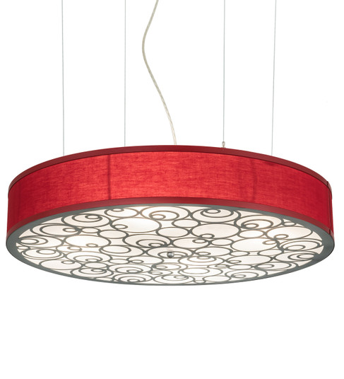 Cilindro Four Light Pendant in Nickel Powder/Regimental Red (57|155398)