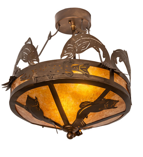 Catch Of The Day Two Light Semi-Flushmount in Antique Copper (57|154683)
