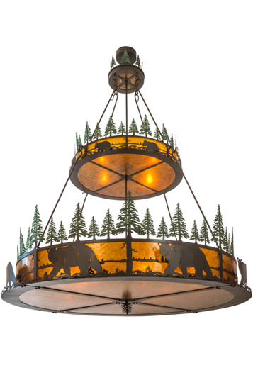 Bear In The Woods 12 Light Pendant in Timeless Bronze/Green Trees (57|154616)