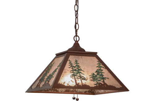 Tall Pines Two Light Pendant in Rust/Green Trees (57|154496)
