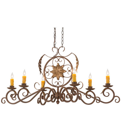 Christabel Six Light Chandelier in Antique Rust/Old Brass Accents (57|154211)