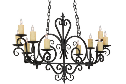 Kenneth Ten Light Chandelier in Antique Iron Gate (57|153936)