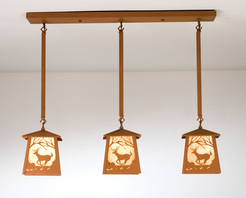 Deer At Dawn Three Light Island Pendant in Earth (57|15299)
