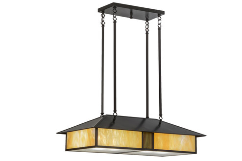 Double Bar Mission Four Light Pendant in Craftsman Brown (57|152601)