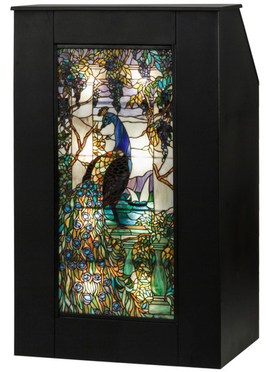 Tiffany Peacock Wisteria Lighted Podium in Black Metal (57|152407)