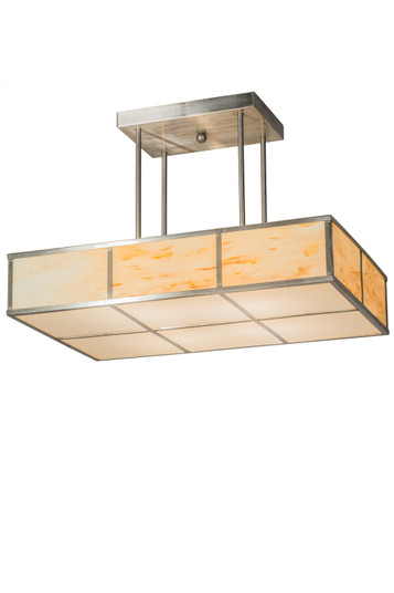 Kyoto Four Light Oblong Pendant in Satin Stainless Steel (57|15222)