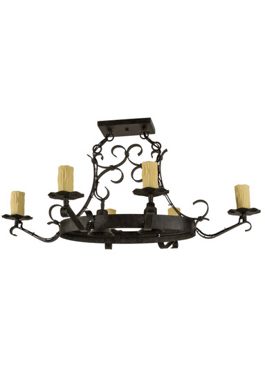 Handforged Eight Light Chandelier Hardware in Black Metal (57|151537)