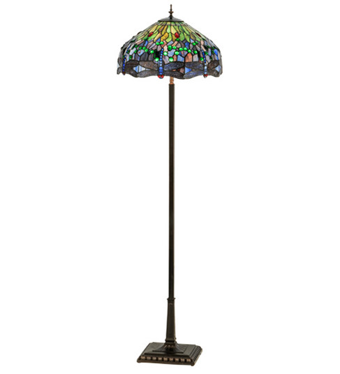 Tiffany Hanginghead Dragonfly Four Light Floor Lamp in Mahogany Bronze (57|151154)