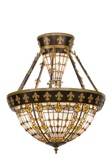 Fleur-De-Lis Six Light Semi-Flushmount in Copper Vein (57|150922)