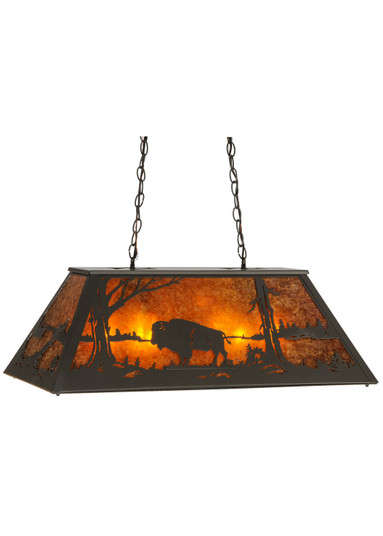 Buffalo At Lake Six Light Oblong Pendant in Timeless Bronze (57|150711)