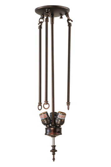 Semi-Flushmount Hardware Three Light Semi Flush Mount in Mahogany Bronze (57|149733)