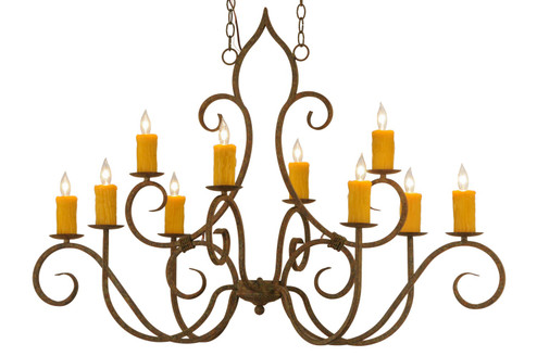Clifton Ten Light Chandelier in Organic Rust (57|149170)