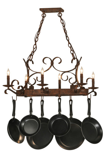 Handforged Eight Light Pot Rack in Rusty Nail (57|149135)