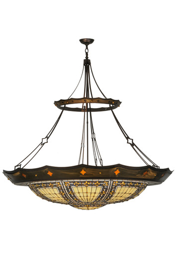 Fleur-De-Lis Ten Light Inverted Pendant in Mahogany Bronze & Antique Copper (57|149062)
