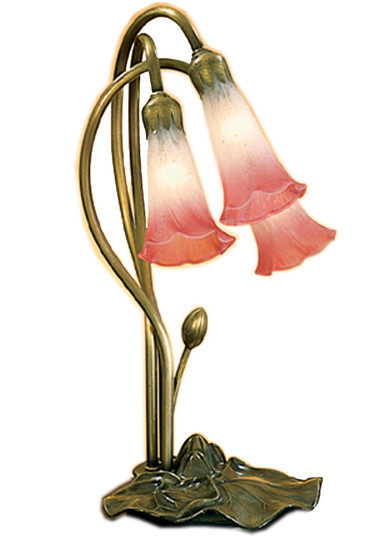 Pink/White Pond Lily Three Light Accent Lamp in Mahogany Bronze (57|14813)
