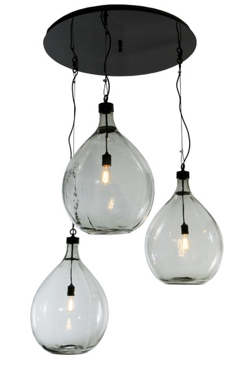 Euri Tanta Three Light Pendant in Mirror Black (57|147909)