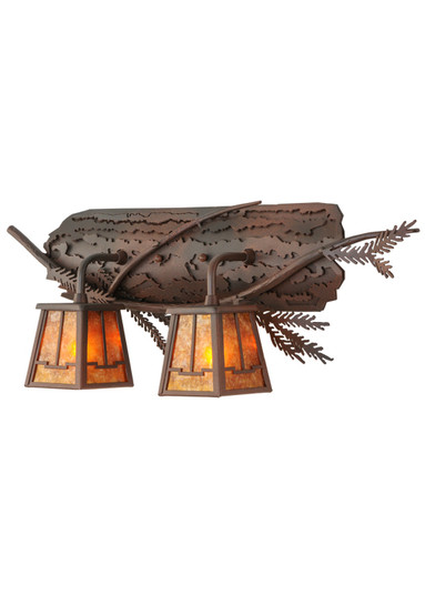 Pine Branch Two Light Wall Sconce in Wrought Iron & Rust (57|147326)