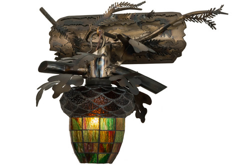 Oak Leaf & Acorn One Light Wall Sconce in Dark Burnished Antique Copper (57|147100)