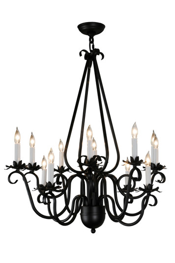 Caleb 12 Light Chandelier in Black (57|146655)