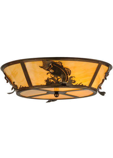 Leaping Bass Four Light Flushmount in Antique Copper (57|145718)