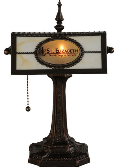 Personalized One Light Banker's Lamp in Mahogany Bronze (57|145664)