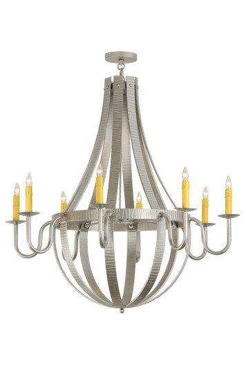 Barrel Stave Eight Light Chandelier in Nickel Powder Coat (57|145268)