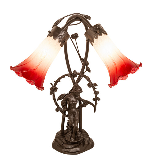 Red/White Two Light Table Lamp in Mahogany Bronze (57|144697)