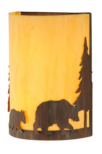 Pine Tree And Bear Two Light Wall Sconce in Old Red Barn (57|143417)