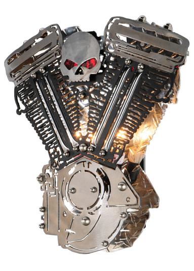 Motorcycle Two Light Wall Sconce in Extreme Chrome/Textured Black (57|142922)