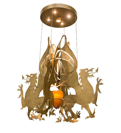 Dragos Five Light Pendant in Sahara Gold Dabbed Gold (57|142893)