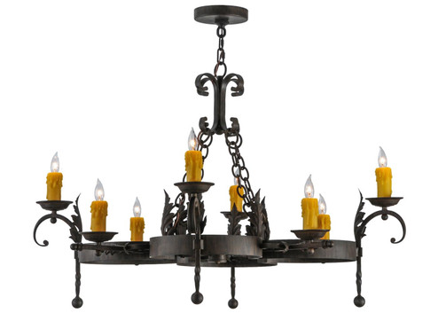 Andorra Eight Light Chandelier in Black Metal,Rust,Custom (57|142876)