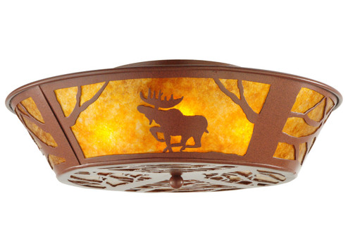 Northwoods Moose On The Loose Four Light Flushmount in Rust (57|142168)