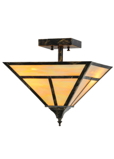 T'' Mission'' Two Light Flushmount in Antique Black (57|142016)