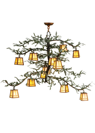 Pine Branch 12 Light Chandelier in Green Branches W/White Snow (57|141349)