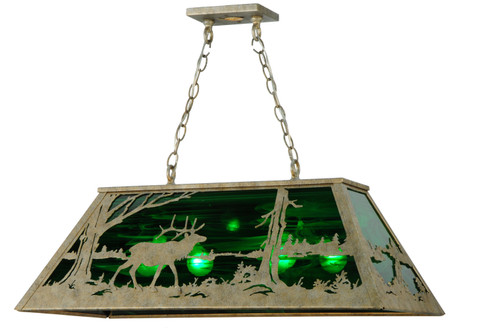 Elk At Lake Six Light Oblong Pendant in Corinth (57|141223)