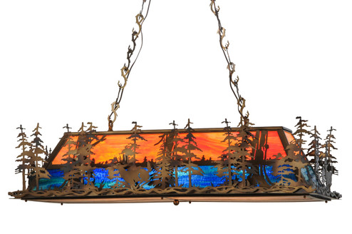 Deer Through The Trees Nine Light Pendant in Antique Copper (57|140884)