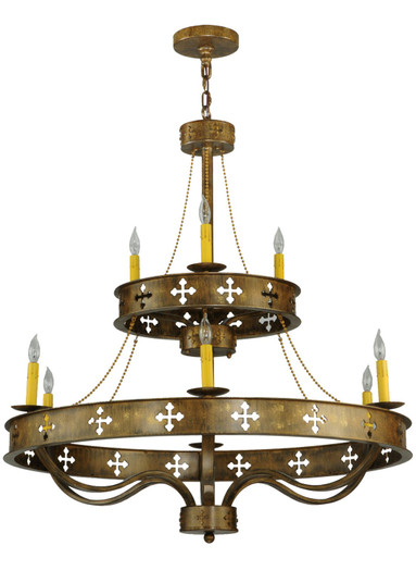 Byzantine Nine Light Chandelier in Brushed Gold (57|137956)