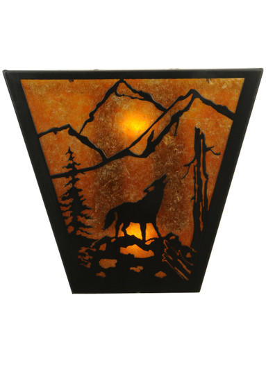 Northwoods Wolf On The Loose Two Light Wall Sconce in Antique Copper (57|137516)