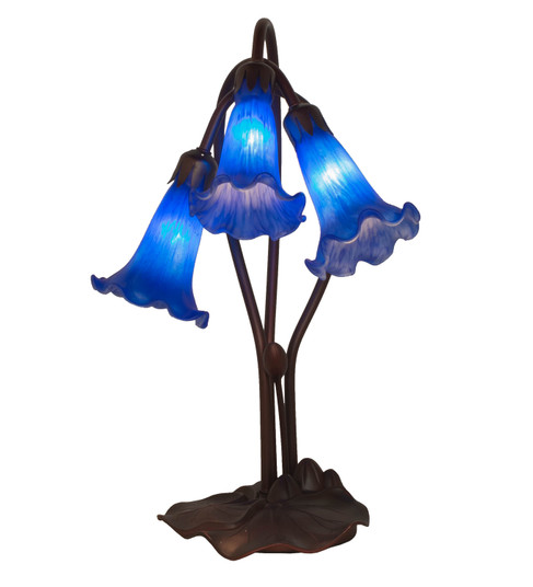Blue Three Light Accent Lamp in Mahogany Bronze (57|13746)