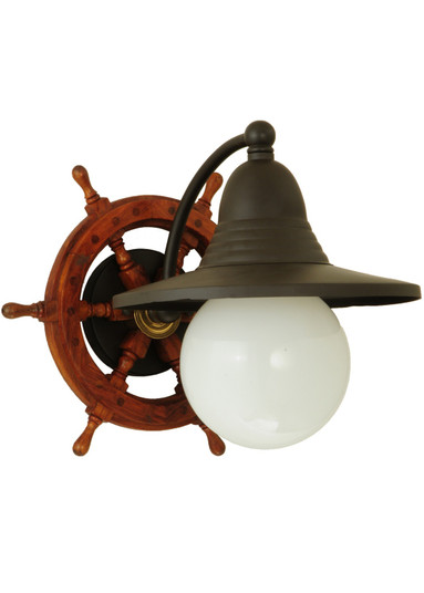 Nautical One Light Wall Sconce in Natural Wood,Oil Rubbed Bronze (57|137018)